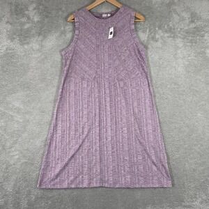 Gap Sleeveless Knit Shift Dress‎ Women's Large Purple Textured Casual Midi NWT